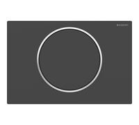 Plaque Geberit Sigma10 ronde interrompable noir mat laqué facile net poli - GEBERIT 115.758.14.5