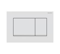 Plaque Geberit Sigma20 Carrée Blanc Mat / Chromé Brillant Double Bouton | 115,8