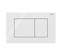 Plaque Geberit Sigma40 Carrée Verre Blanc Double Bouton | 115.629.SI.1 Verre Bia