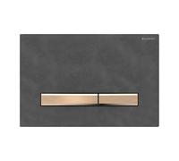 Plaque Geberit Sigma50 Carrée Ardoise Mustang / Or Rouge Double Bouton | 115.670