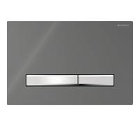 Plaque Geberit Sigma50 carrée DT chromé verre fumé anti-reflet - GEBERIT 115.788.SD.2
