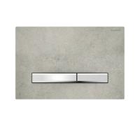 Plaque Geberit Sigma50 Carrée Effet Béton / Chrome Double Bouton | 115.788.JV.