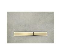 Geberit Plaque d'actionnement Sigma 50 Square 115672JV2 aspect béton, laiton, double chasse