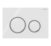 Plaque Geberit Sigma50 ronde DT chromé blanc - GEBERIT 115.884.SI.1