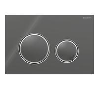 Plaque Geberit Sigma50 ronde DT chromé gris velouté - GEBERIT 115.884.JK.1
