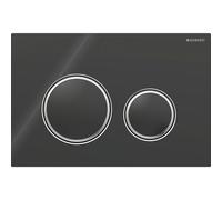 Plaque Geberit Sigma50 ronde DT chromé noir - GEBERIT 115.884.SJ.1
