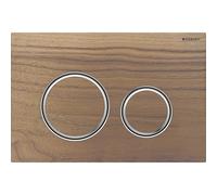 Plaque Geberit Sigma50 ronde DT chromé noyer américain - GEBERIT 115.884.JX.1