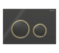 Plaque Geberit Sigma50 ronde DT laiton noir - GEBERIT 115.652.SJ.1