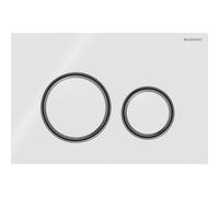 Plaque Geberit Sigma50 ronde DT noir chromé blanc - GEBERIT 115.651.SI.1