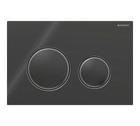 Plaque Geberit Sigma50 ronde DT noir chromé noir - GEBERIT 115.651.SJ.1