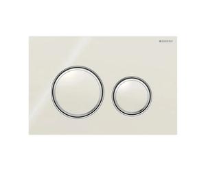 Plaque Geberit Sigma50 RouVetro Gris Sable / Chrome Double Bouton | 115.884.