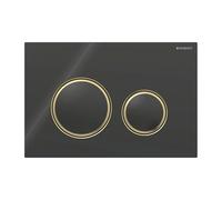 Plaque Geberit Sigma50 RouVitre Noir / Laiton Double Bouton | 115.652.SJ.1 Verre