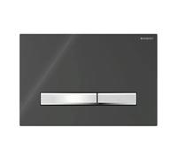 Plaque Geberit Sigma50 Square Noir Ral 9005 / Chrome Double Bouton 115.788.DW.2