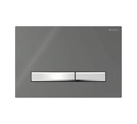 Plaque Geberit Sigma50 Square Verre Lava/Chrome Double Bouton 115.788.JK.2 Cro