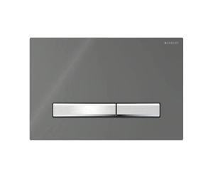 Plaque Geberit Sigma50 Square Verre Lava/Chrome Double Bouton 115.788.JK.2 Cro