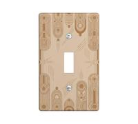 Plaque géométrique pour interrupteur simple, lignes courbes minimalistes modernes sans plastique beige, taille standard, décoration pour maison, salon, nouvel appartement (simple)