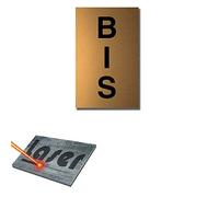 Plaque gravée autocollante 5x8cm Numéro de rue "BIS" fond Or