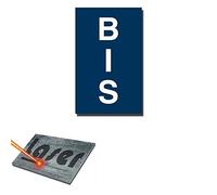 Plaque gravée autocollante 5x8cm Plaque de rue "Bis" fond Bleu