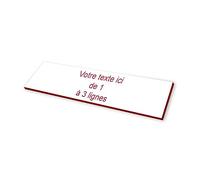 Plaque gravée Boite aux Lettres autocollante 10x2,5cm STANDARD personnalisable - 1 à 3 lignes sans frais supplémentaires blanc écriture rouge