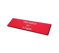 Plaque gravée Boite aux Lettres autocollante 10x2,5cm STANDARD personnalisable - 1 à 3 lignes sans frais supplémentaires rouge