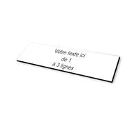 Plaque gravée Boite aux Lettres autocollante 10x2,5cm STANDARD personnalisable - 1 à 3 lignes sans frais supplémentaires blanc écriture noire