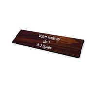 Plaque gravée Boite aux Lettres autocollante 10x2,5cm STANDARD personnalisable - 1 à 3 lignes sans frais supplémentaires bois