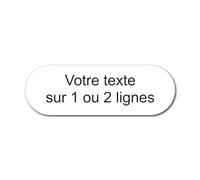 Plaque gravée personnalisée 1 à 2 lignes 12x4cm autocollante Blanc écriture Noire