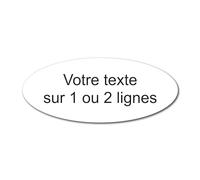 Plaque gravée personnalisée 1 à 2 lignes 12x5cm autocollante Blanc écriture Noire