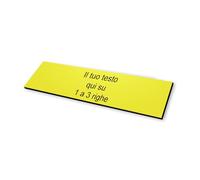 Plaque gravée personnalisée autocollante pour code CIN - jaune - format 10x2,5 cm