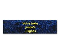 Plaque gravée pour boîte aux lettres autocollante- Effet marbre bleuté - 10 x 2,5 cm - Fabrication française - Acrylique bicolore premium - Jusqu’à 3 lignes
