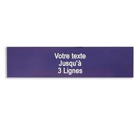 Plaque gravée pour boîte aux lettres autocollante violette- Jusqu'à 3 lignes - Acrylique bicolore, réalisation Française (Violet)