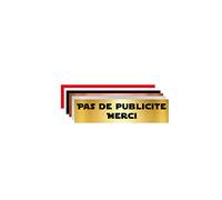Plaque Gravée Pour Boîte Aux Lettres Pas de Publicité Merci - Dimensions 10 x 2,5 Cm - Aspect Or Brossé avec Écriture Stars Wars Noir