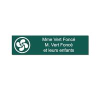Plaque gravée pour nom et numéro boîte aux lettres Croix Basque autocollante 10x2,5cm personnalisée 1 à 3 lignes Vert Foncé