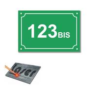 Plaque gravée pour numéro de rue autocollante 15x10cm personnalisée Vert Clair