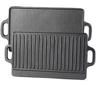 Rosenstein & Söhne Plaque-gril de cuisson réversible en fonte - 46 x 23 cm