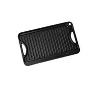 VEVOR Plaque de cuisson réversible en fonte, 185x342 mm, plaque-gril pré-assaisonnée portable avec poignée, poêle à griller pour brûleur de cuisinière intérieur/extérieur, gaz, barbecue camping, noir