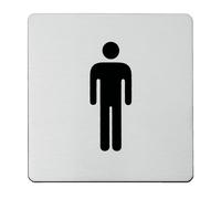 Plaque homme 120 x 120 mm adhésive aluminium argent DUVAL 66-0102-2302