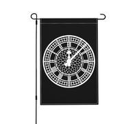 Plaque Horloge Big Ben Londres 12x18 pouces Drapeau de jardin vertical double face Décoration murale de cour ou de chambre Bannière de bienvenue