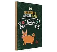 Plaque humoristique en bois avec inscription « Mir reicht's » - Je vais maintenant Gassi - Motif chien - 30 cm x 40 cm