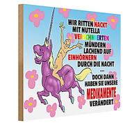 Plaque humoristique en bois licorne | Route nue avec Nutella | Décoration murale humoristique | 40 cm x 30 cm