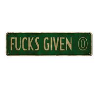 Plaque humoristique en étain avec inscription « 0 s Given » - 10,2 x 40,6 cm - Cadeau amusant - Décoration pour maison, bar, garage, pub, université