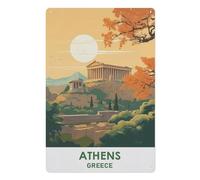 Plaque humoristique en métal，Athènes, Grèce，Décoration murale rétro pour maison, cuisine, salle à manger, bar, café, restaurant, club, grotte(15x30cm）6x12 inch-AE63