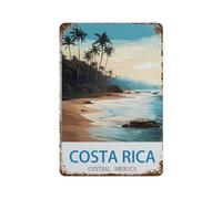 Plaque humoristique en métal,Costa Rica Amérique centrale,Décoration murale rétro pour maison, cuisine, salle à manger, bar, café, restaurant, club, grotte(30x40cm)12x16 inch-M83