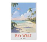 Plaque humoristique en métal,Key West Floride,Décoration murale d'intérieur pour cuisine, boulangerie, café, bar, ferme, restaurants, café(30x40cm)12x16 inch-AE26