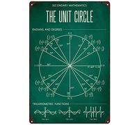 Plaque humoristique en métal rétro The Unit Circle Secondaire Mathématiques Lycée Enseignement Poser Mathématiques Poster Mathématiques Lycée Mathématiques Décoration Arts Décoratifs Artisanat 20,3 x
