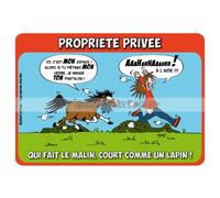 Plaque humoristique Propriete Privee Fr8Man Vert TU