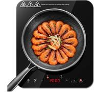 Plaque Induction 1 Feu 2000W Plaque De Cuisson Electrique Portable Tables De Cuisson Induction 10 Niveaux De Puissance Et De Tem