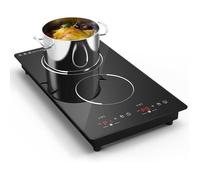 Plaque induction 2 feux 3000W - JOZSI, encastrable ou pose libre, 9 niveaux, minuterie, témoin chaleur résiduelle