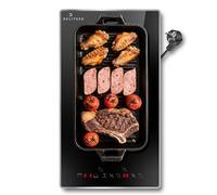 Plaque Induction 2 Feux avec Prise, 3500W Plaque à induction 2 Foyer avec Cadre Métallique, 29 CM, Zone Flexible pour Grill, Commande Tactile, Prise 16A, 220V, DELITEER