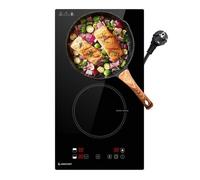 Plaque Induction 2 foyers AMZCHEF 3700W 9 niveaux cuisson rapide avec 2 boosters L52 x P29 cm